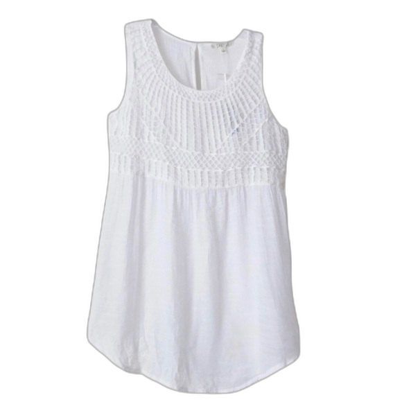 Spense | White Sleeveless Tunic Ivory Keyhole Back - Picture 1 of 9